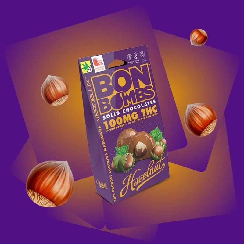 BON BOMBS Hazelnut Solid Chocolate Edibles